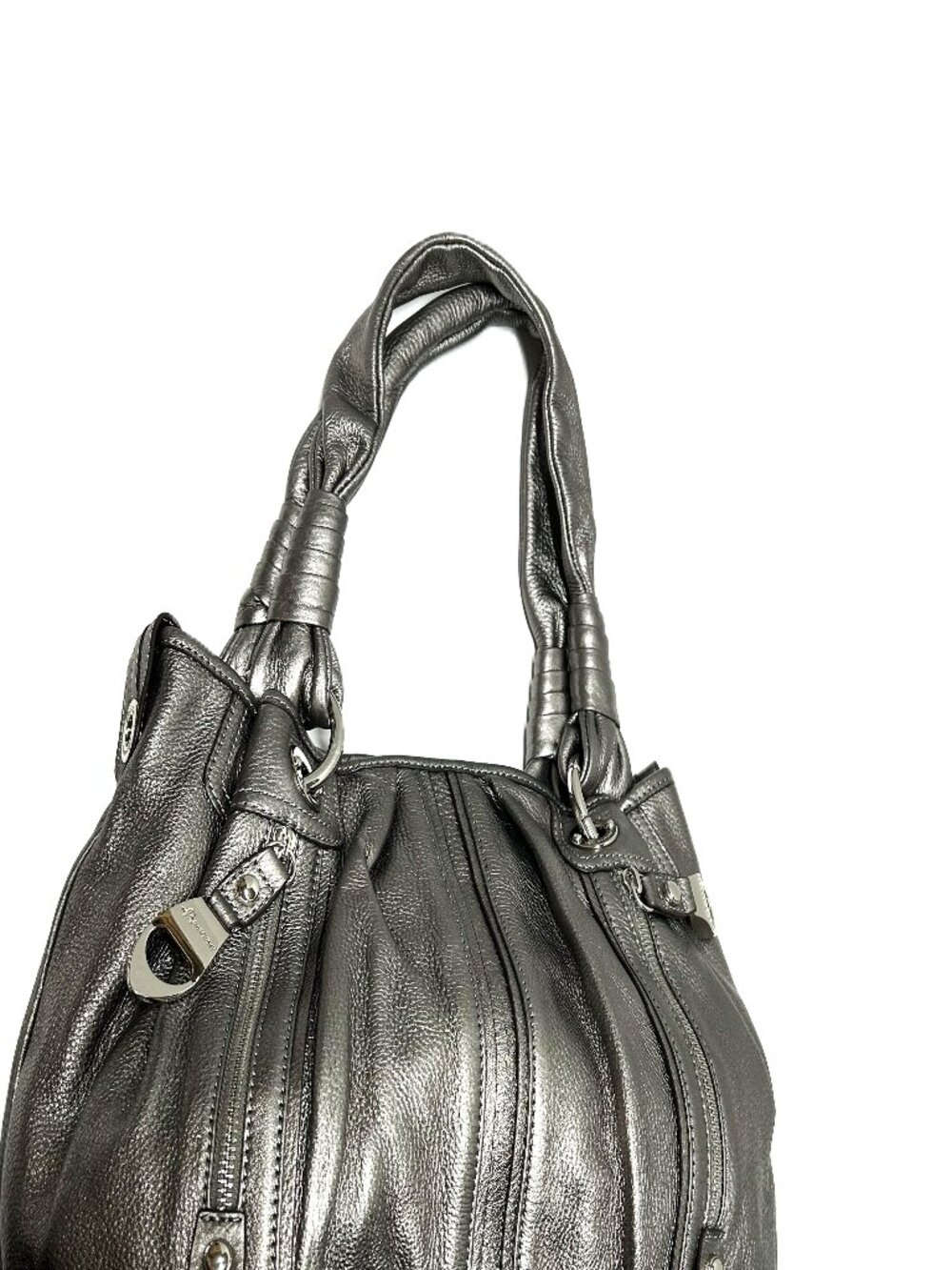 B.Makowsky silver pebble leather shoulder bag - Picture 8 of 16